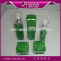 China 15ml 30ml 50ml Green Square Creme Verpackung aus Acryl, leere Creme Glas